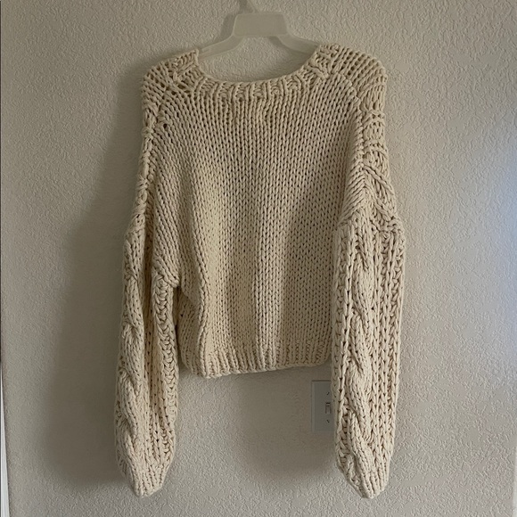 Chicwish Cream Cable Knit Cardigan - Picture 3 of 5